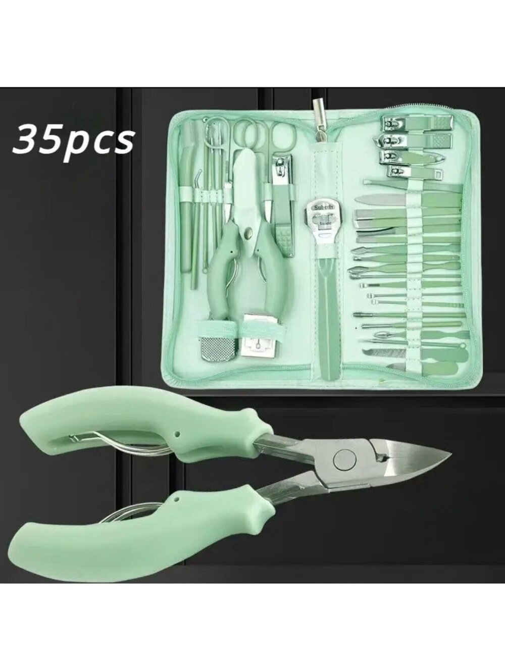 New - 35pcs Deluxe Stainless Steel Manicure & Pedicure Grooming Kit